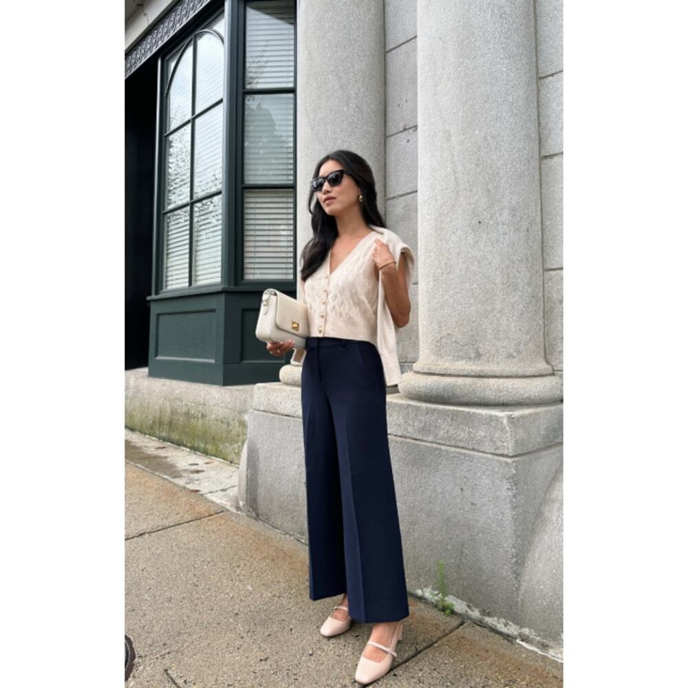 J.Crew Sydney Pant in Stretch Linen Blend size 24 Navy Blue